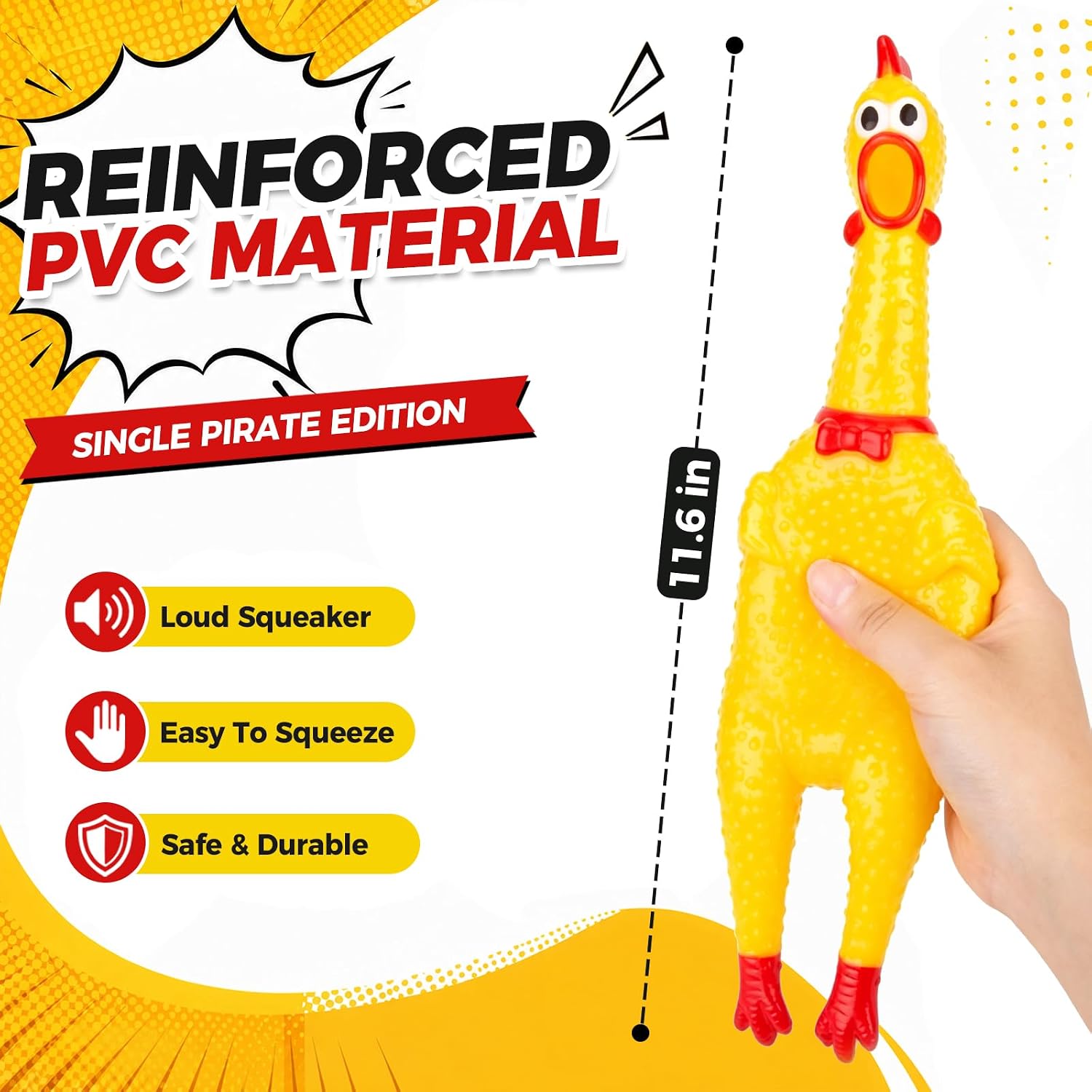Screaming Chicken, Squeaky Chicken Dog Toys Gag Gifts Prank