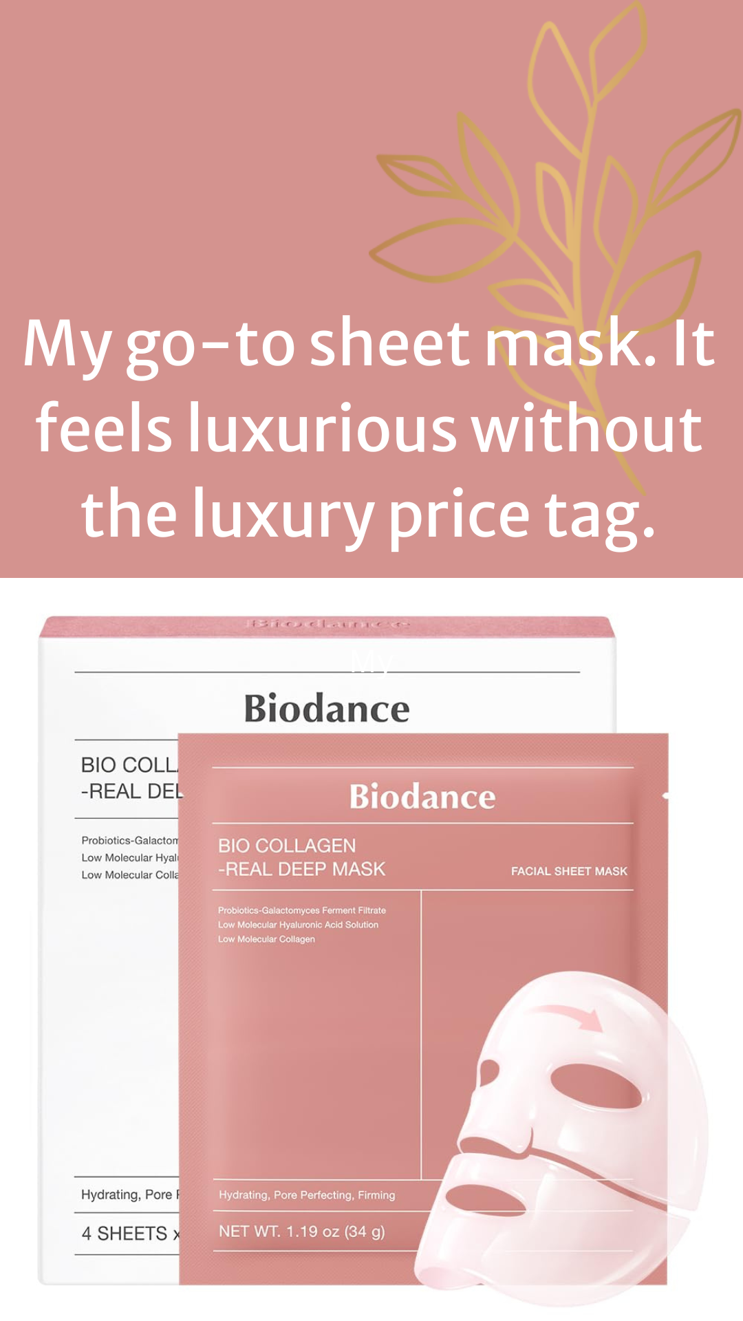 BIODANCE Bio-Collagen Real Deep Mask, Hydrating Overnight Hydrogel Face Mask, Pore Minimizing, Elasticity, Plumping, Travel Essentials & Self Care Gifts for Women, Korean Skin Care | 1.19oz(34g) x 4ea